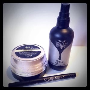 Kat Von d setting powder & spray, tattoo liner